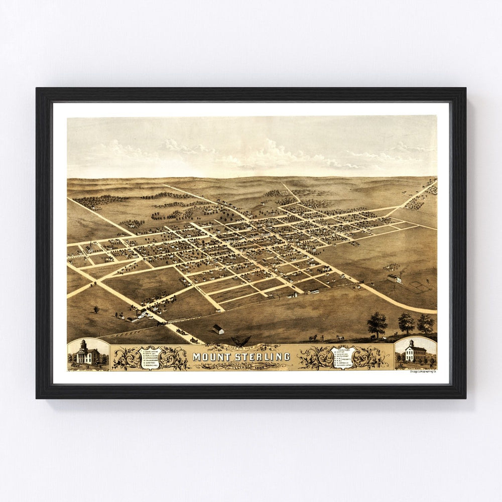 Mount Sterling Vintage Map 1869