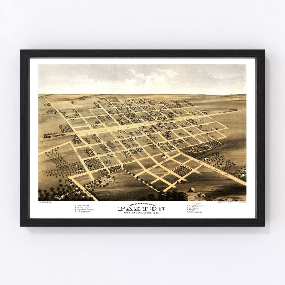 Paxton Vintage Map 1869