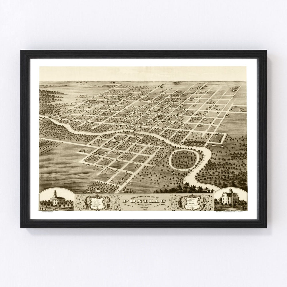 Pontiac Vintage Map 1869