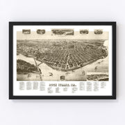Rock Island Vintage Map 1889