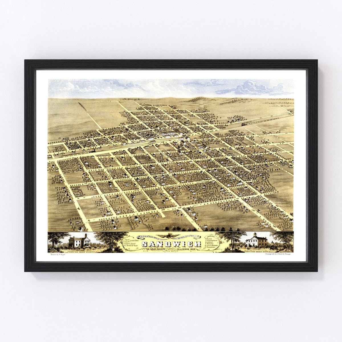 Sandwich Vintage Map 1869