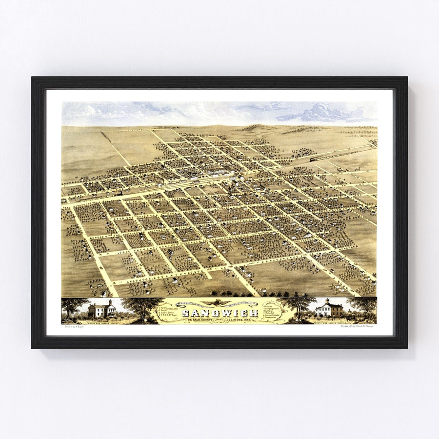 Sandwich Vintage Map 1869