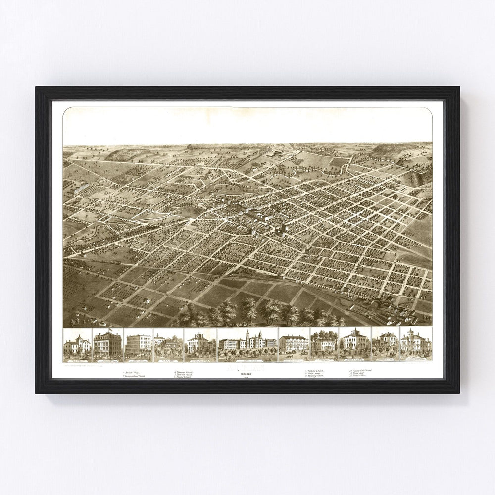Adrian Vintage Map 1866