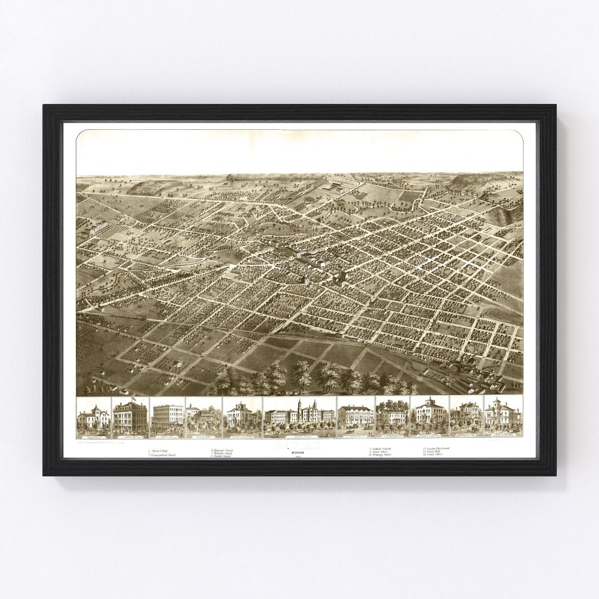 Adrian Vintage Map 1866