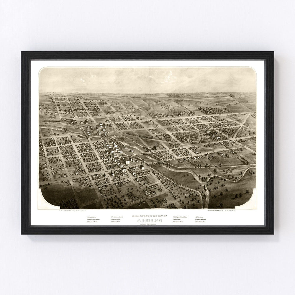 Albion Vintage Map 1868