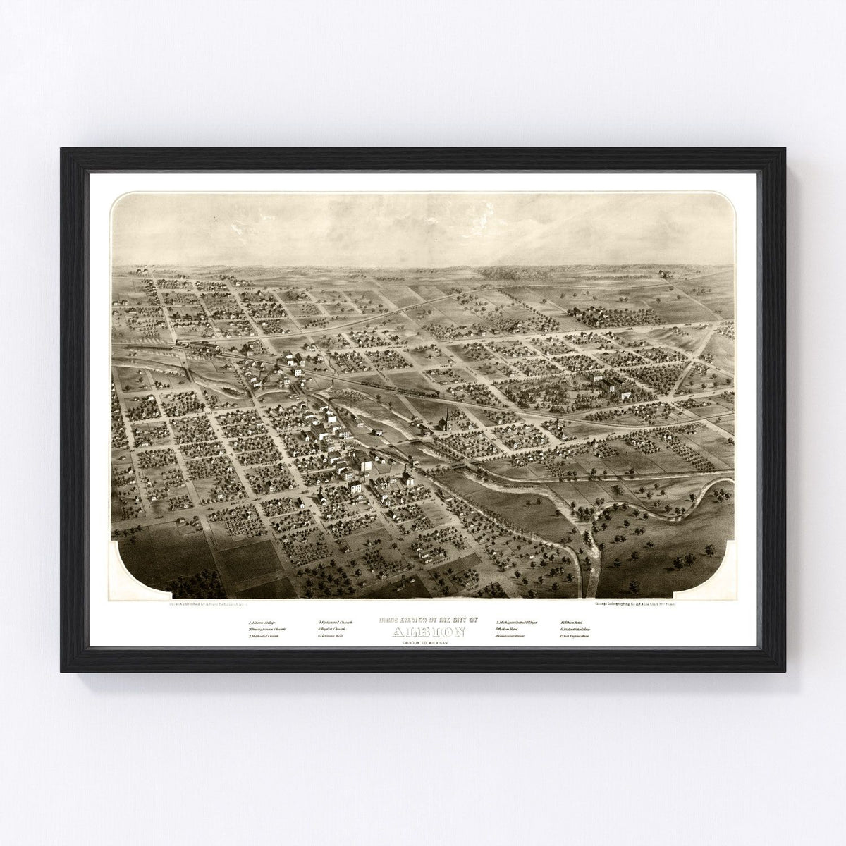 Albion Vintage Map 1868
