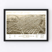 Ann Arbor Vintage Map 1880