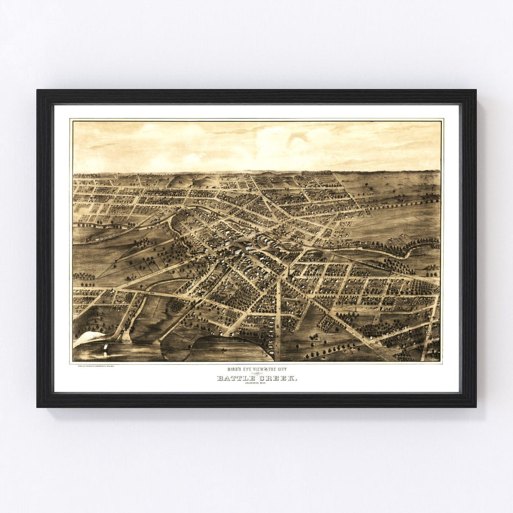 Battle Creek Vintage Map 1870