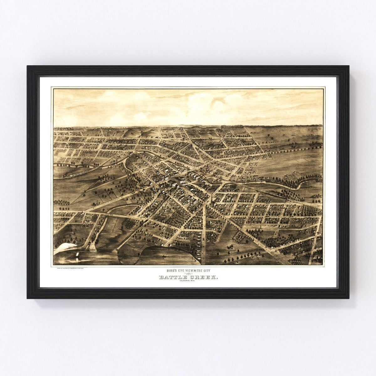 Battle Creek Vintage Map 1870