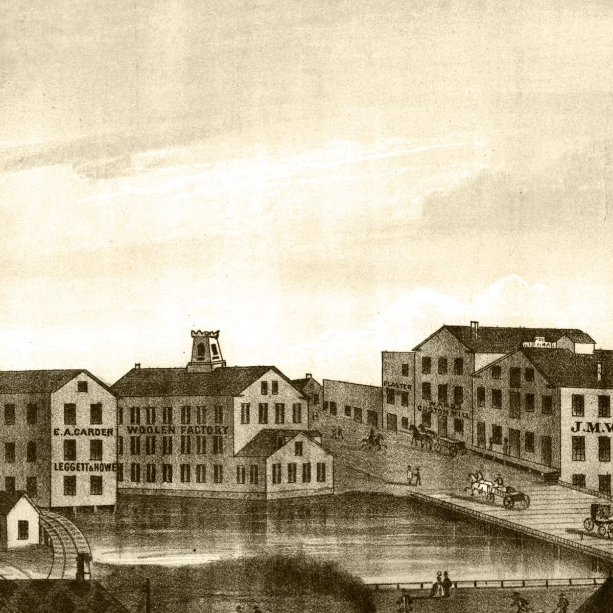 Restored historic details from the 1869 city map of Battle Creek, Michigan