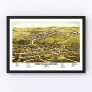 Calumet, Hecla & Red Jacket Vintage Map 1881