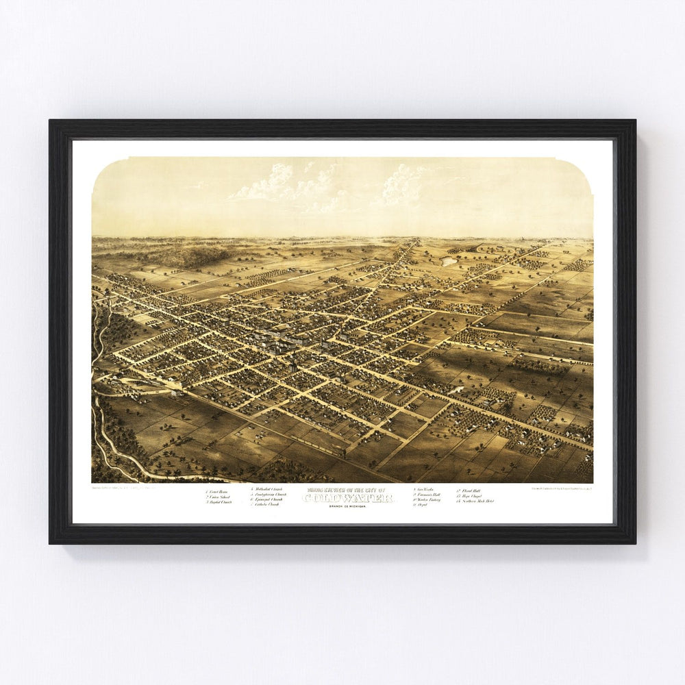 Coldwater Vintage Map 1868