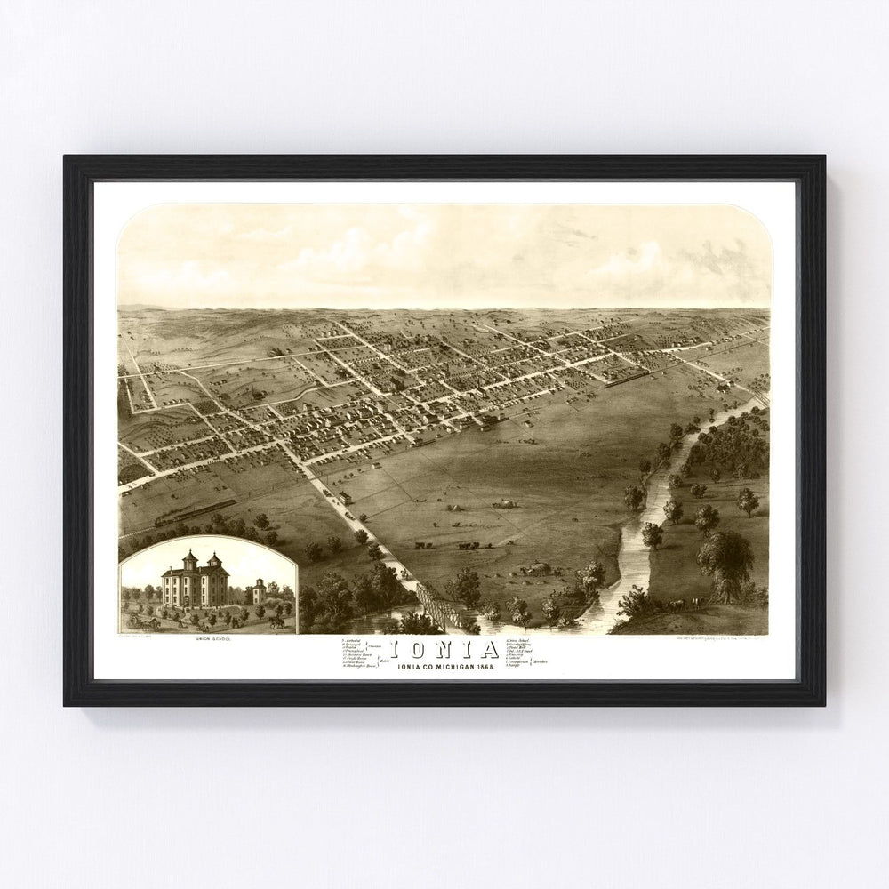 Ionia Vintage Map 1868