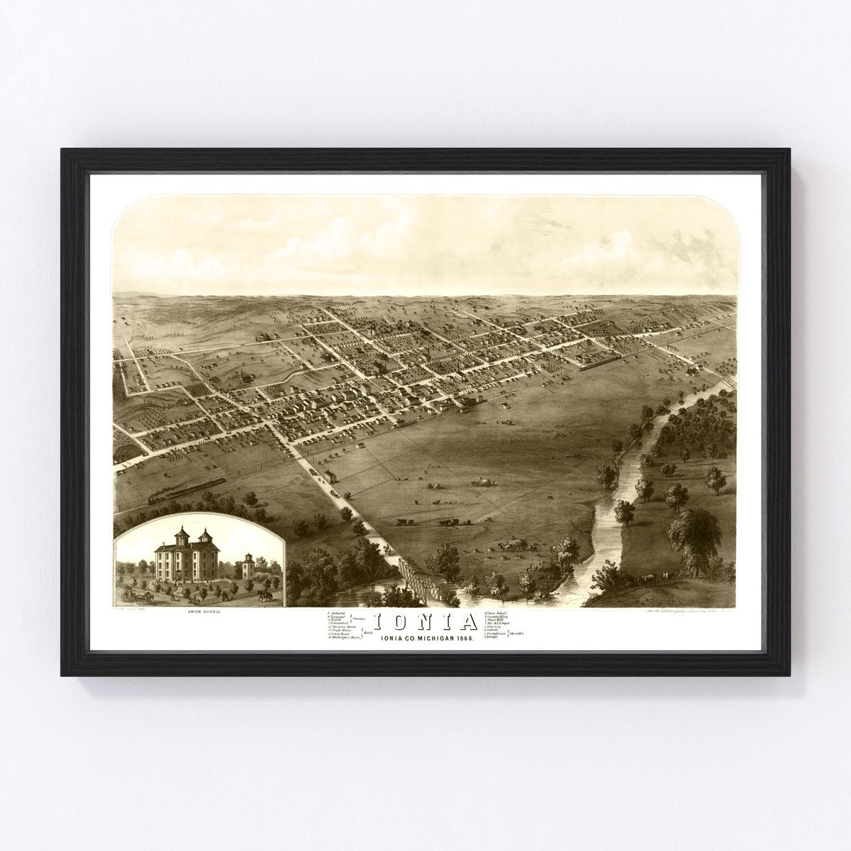 Ionia Vintage Map 1868
