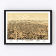 Kalamazoo Vintage Map 1874