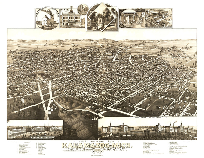 Size comparison using Vintage Map of Kalamazoo, Michigan 1883