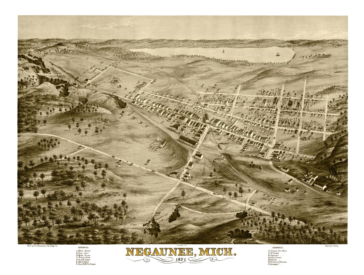 Preview of Vintage Map of Negaunee, Michigan 1871