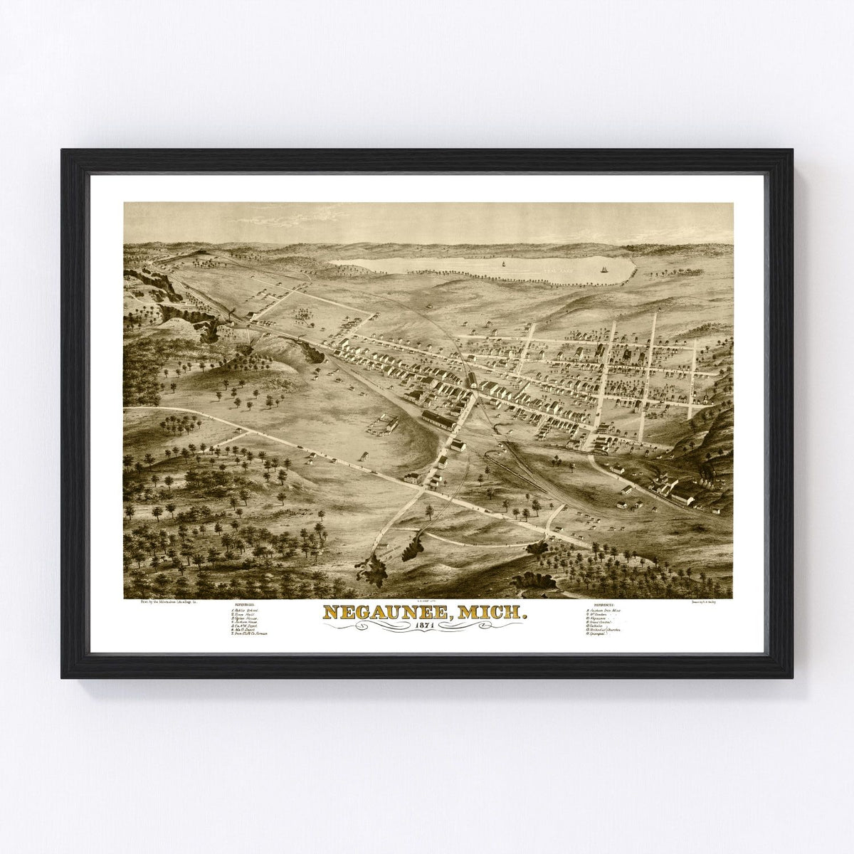 Negaunee Vintage Map 1871