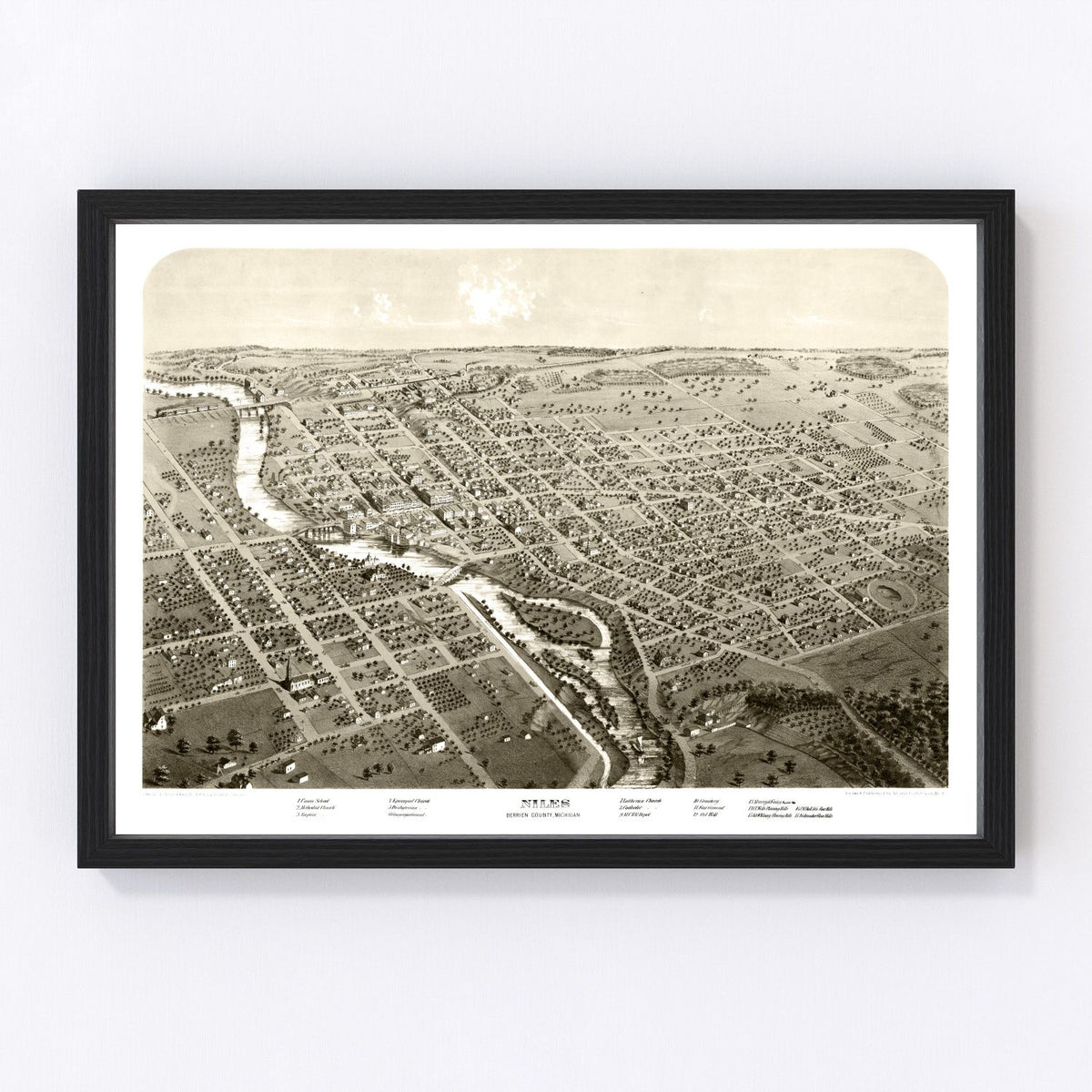 Niles Vintage Map 1868