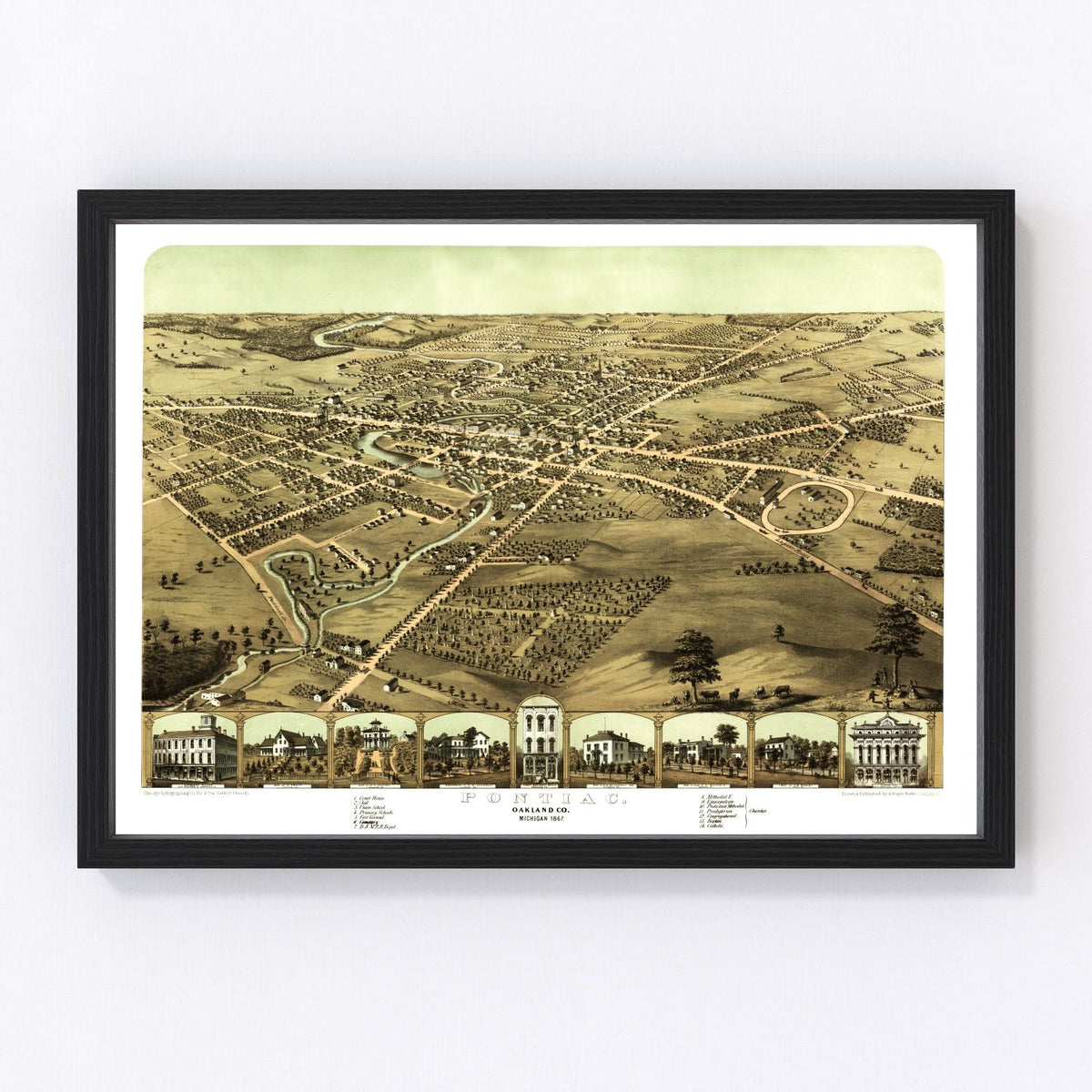 Pontiac Vintage Map 1867