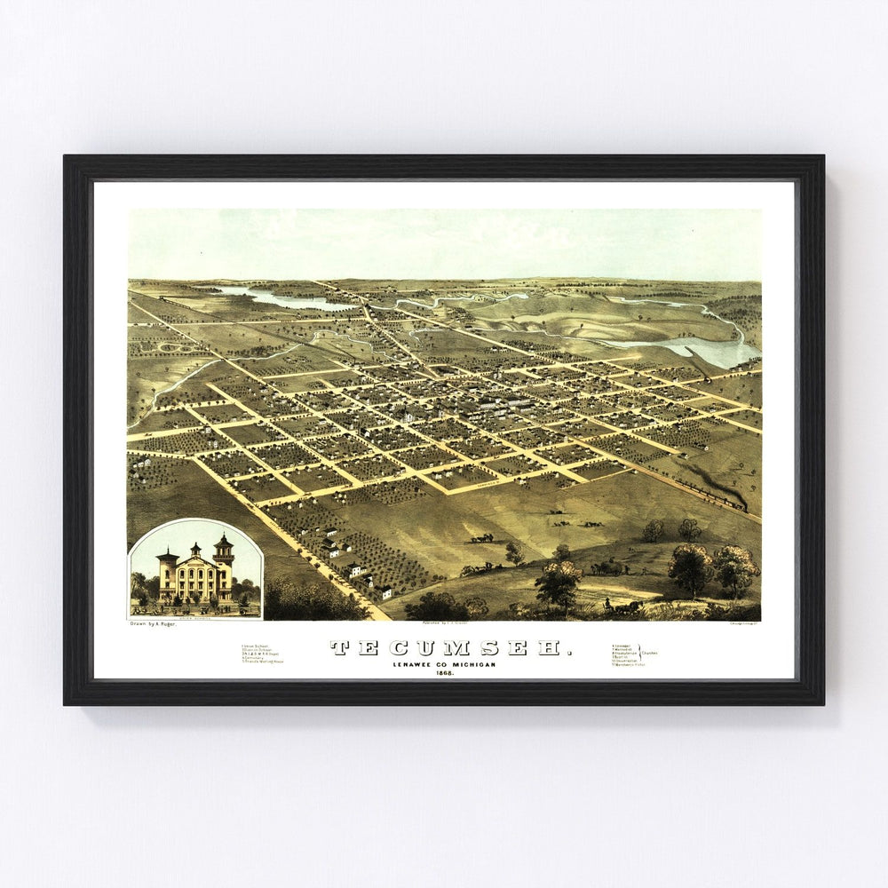Tecumseh Vintage Map 1868