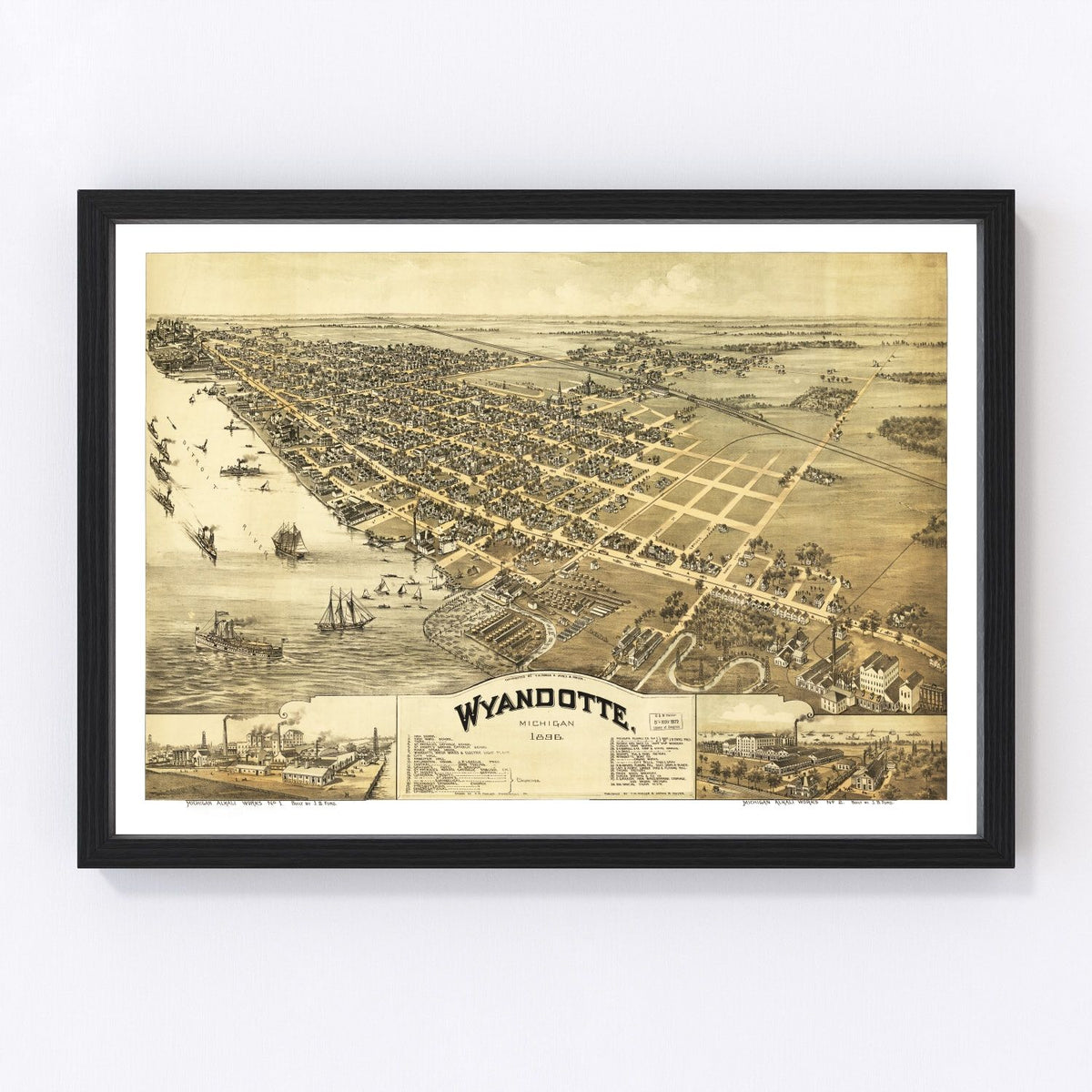 Wyandotte Vintage Map 1896