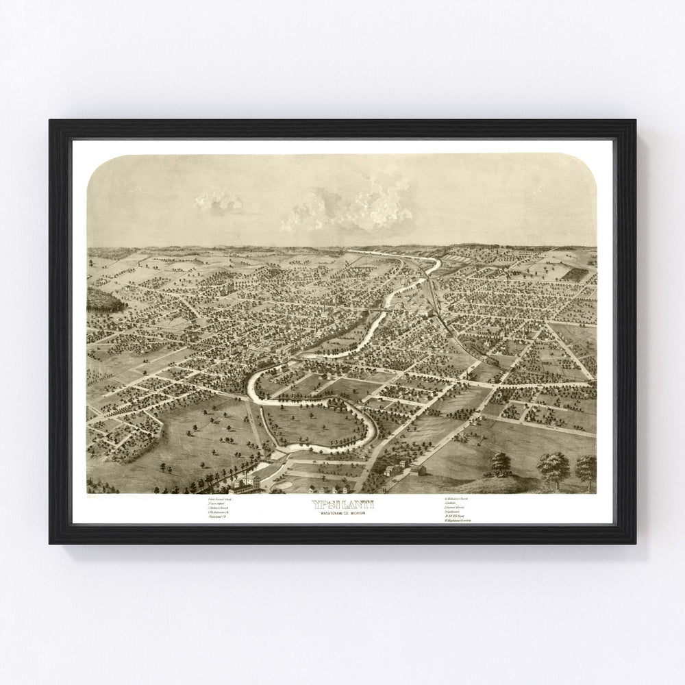 Ypsilanti Vintage Map 1868