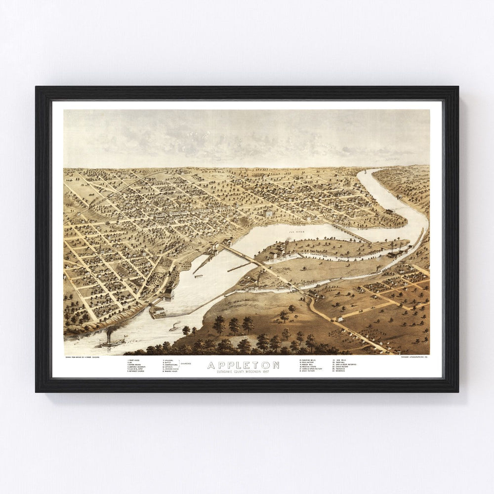 Appleton Vintage Map 1867