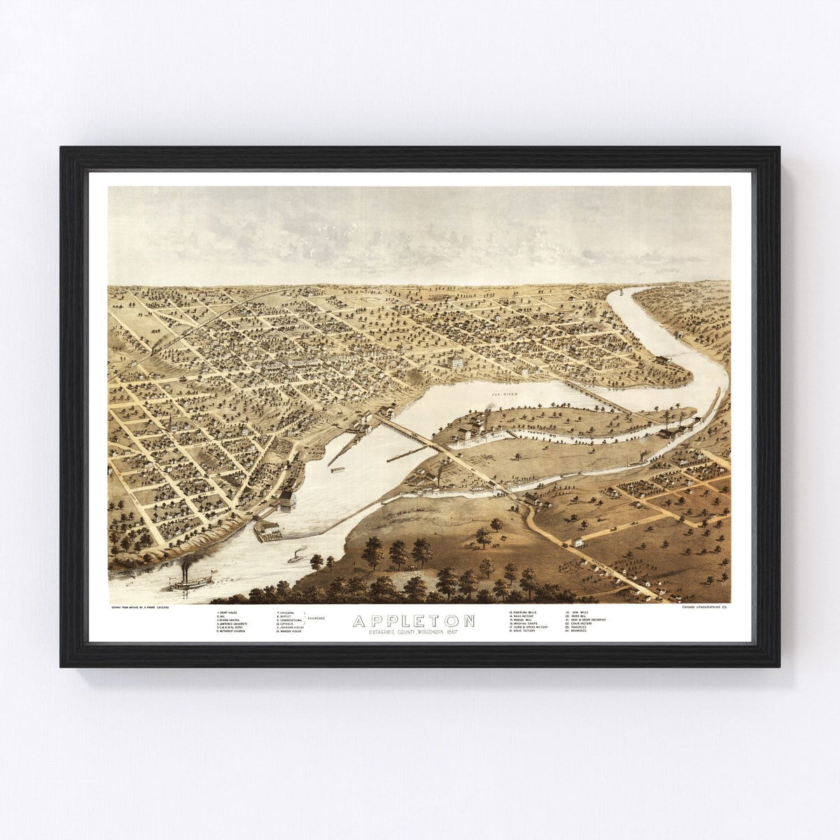 Appleton Vintage Map 1867