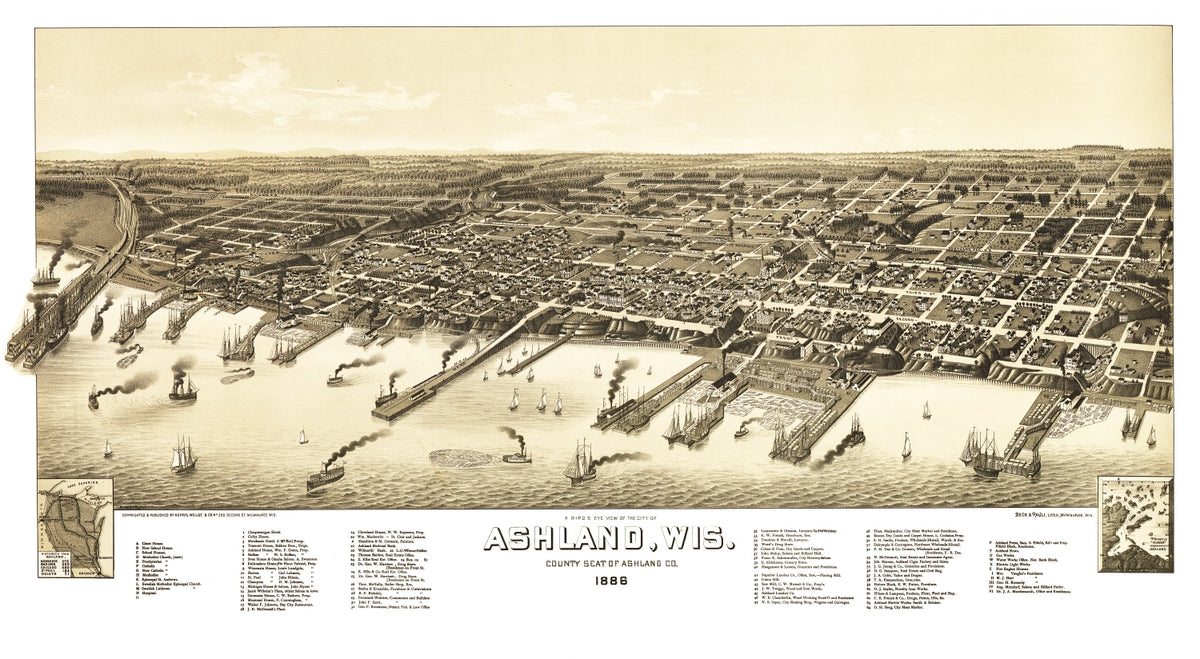 Preview of Vintage Map of Ashland, Wisconsin 1886