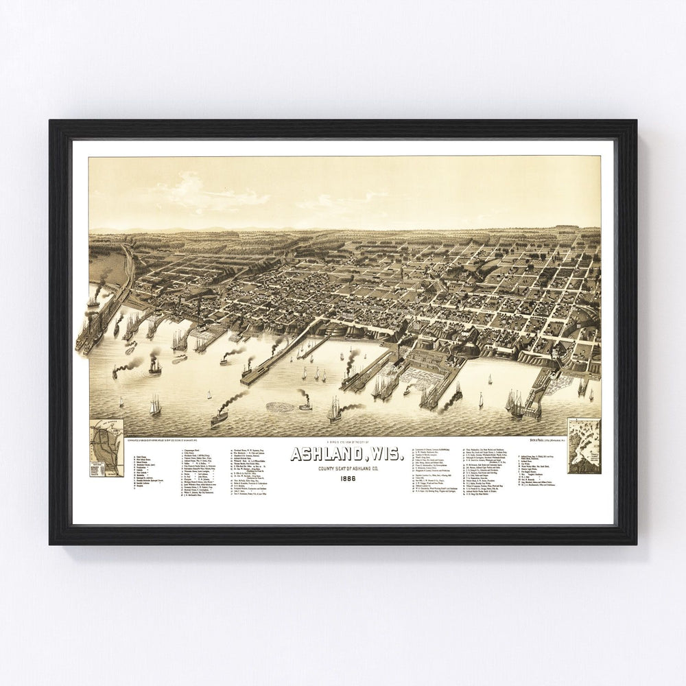 Ashland Vintage Map 1886