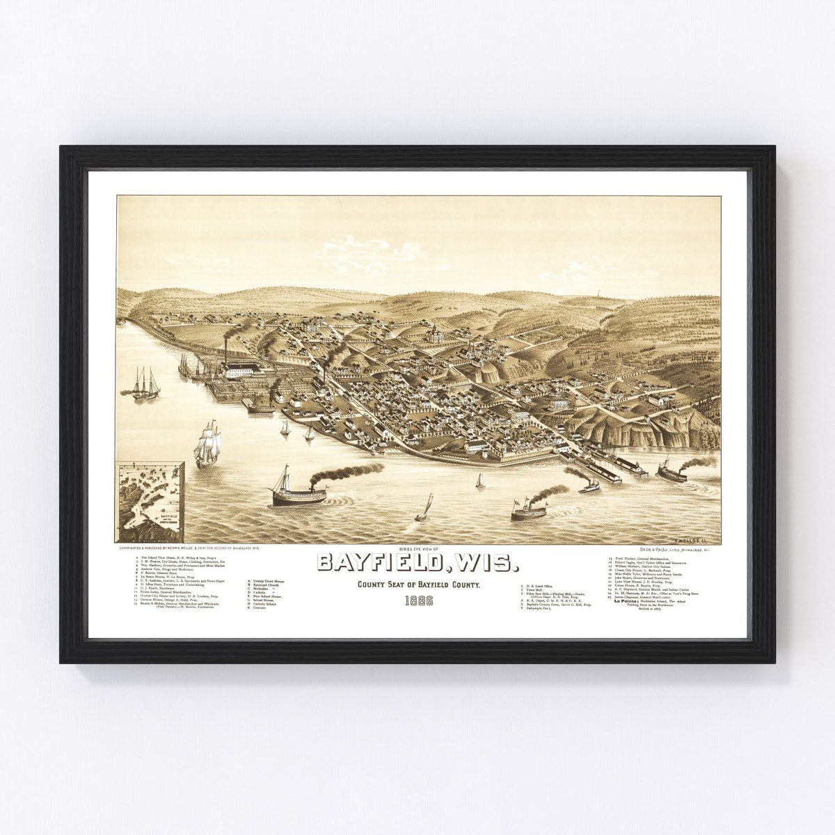 Bayfield Vintage Map 1886