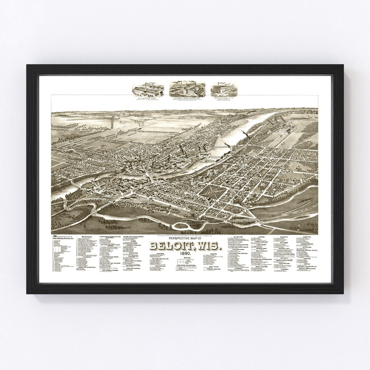 Beloit Vintage Map 1890