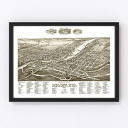 Beloit Vintage Map 1890
