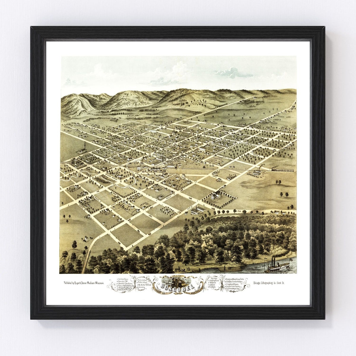 Boscobel Vintage Map 1869
