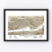 Chippewa Falls Vintage Map 1886