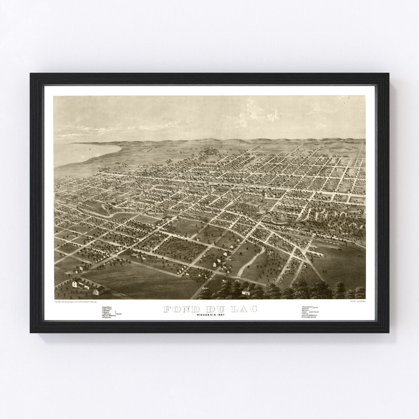 Fond du Lac Vintage Map 1867