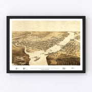 Green Bay Vintage Map 1867