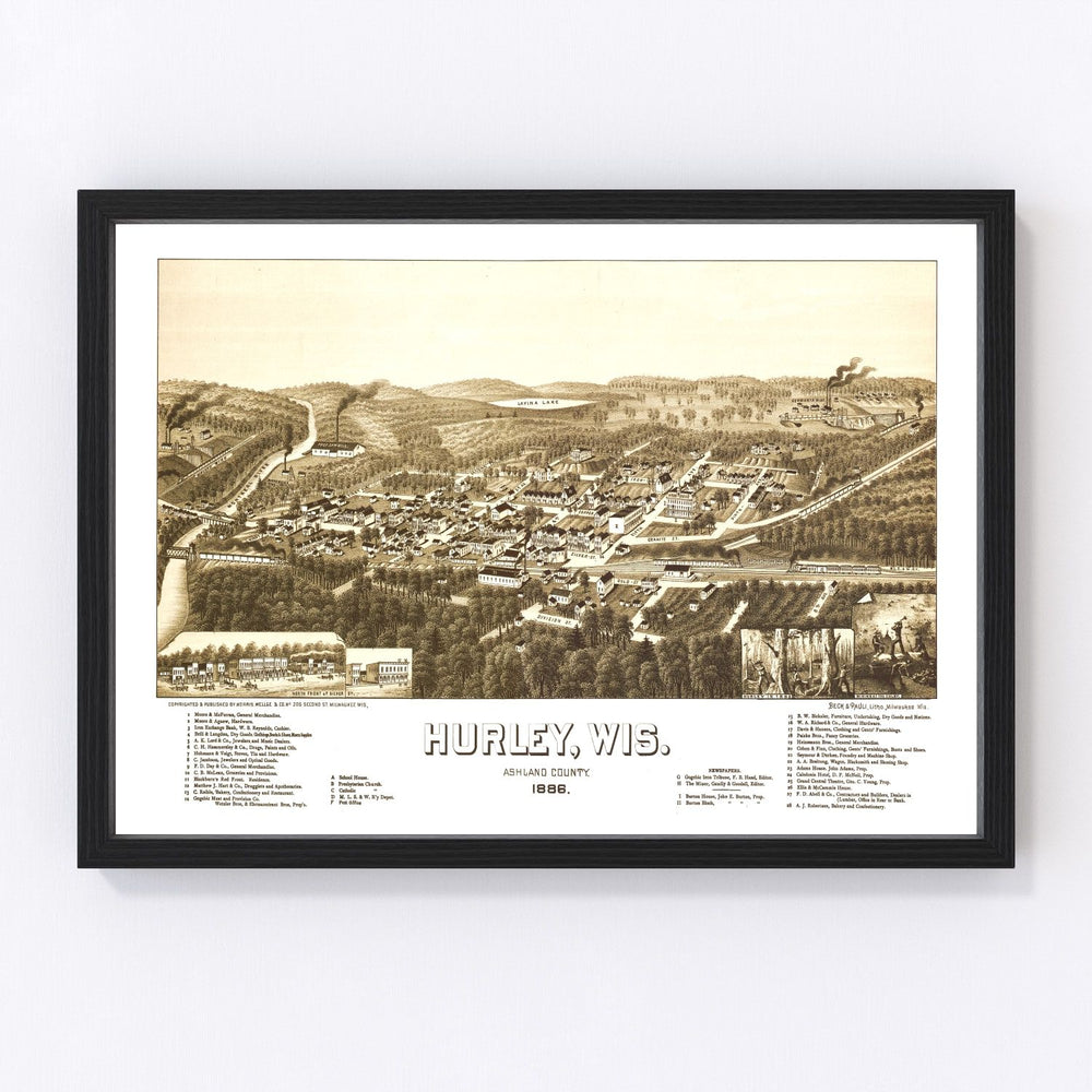 Hurley Vintage Map 1886