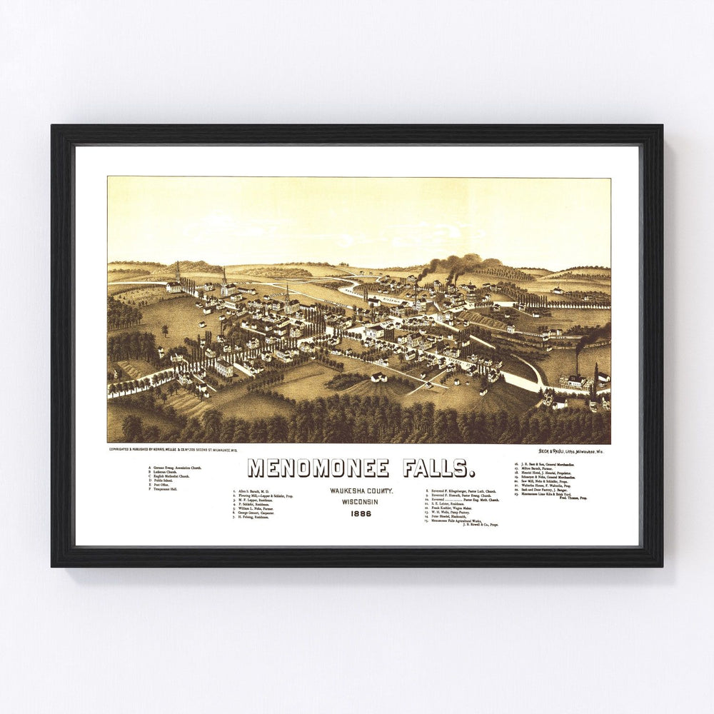 Menomonee Falls Vintage Map 1886