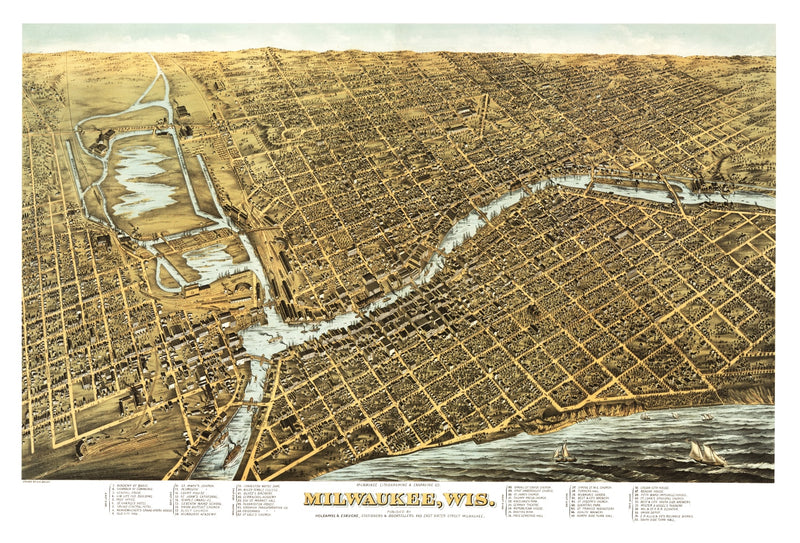 Size comparison using Vintage Map of Milwaukee, Wisconsin 1872