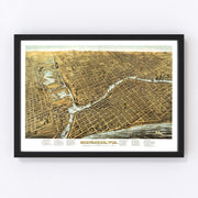 Milwaukee Vintage Map 1872