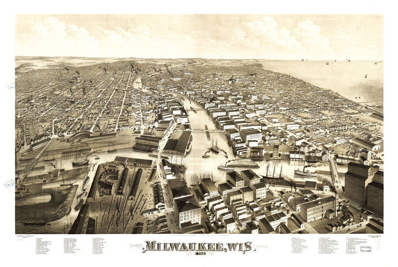 Size comparison using Vintage Map of MIlwaukee, Wisconsin 1879