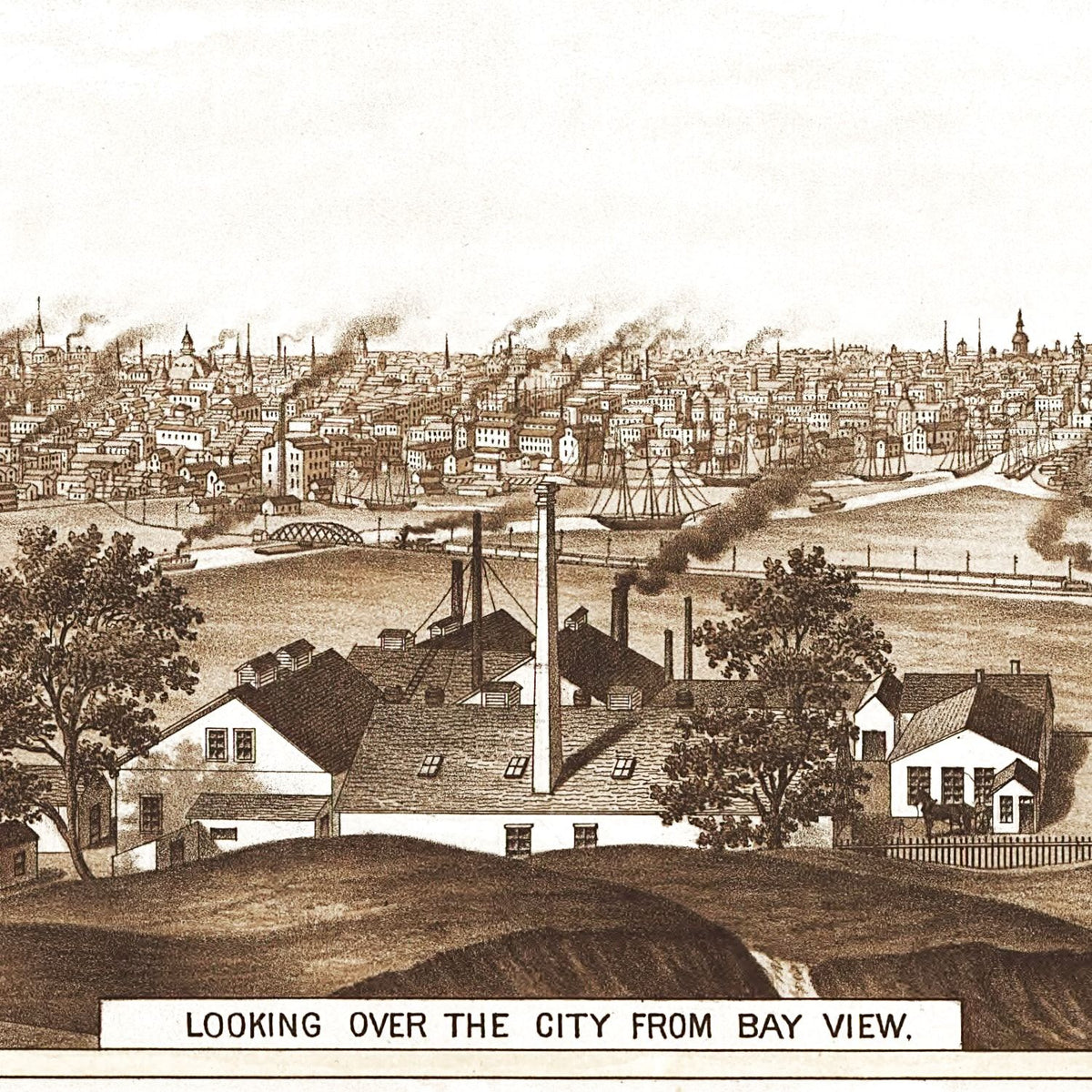Restored historic details from the 1882 city map of Milwaukee, Wisconsin
