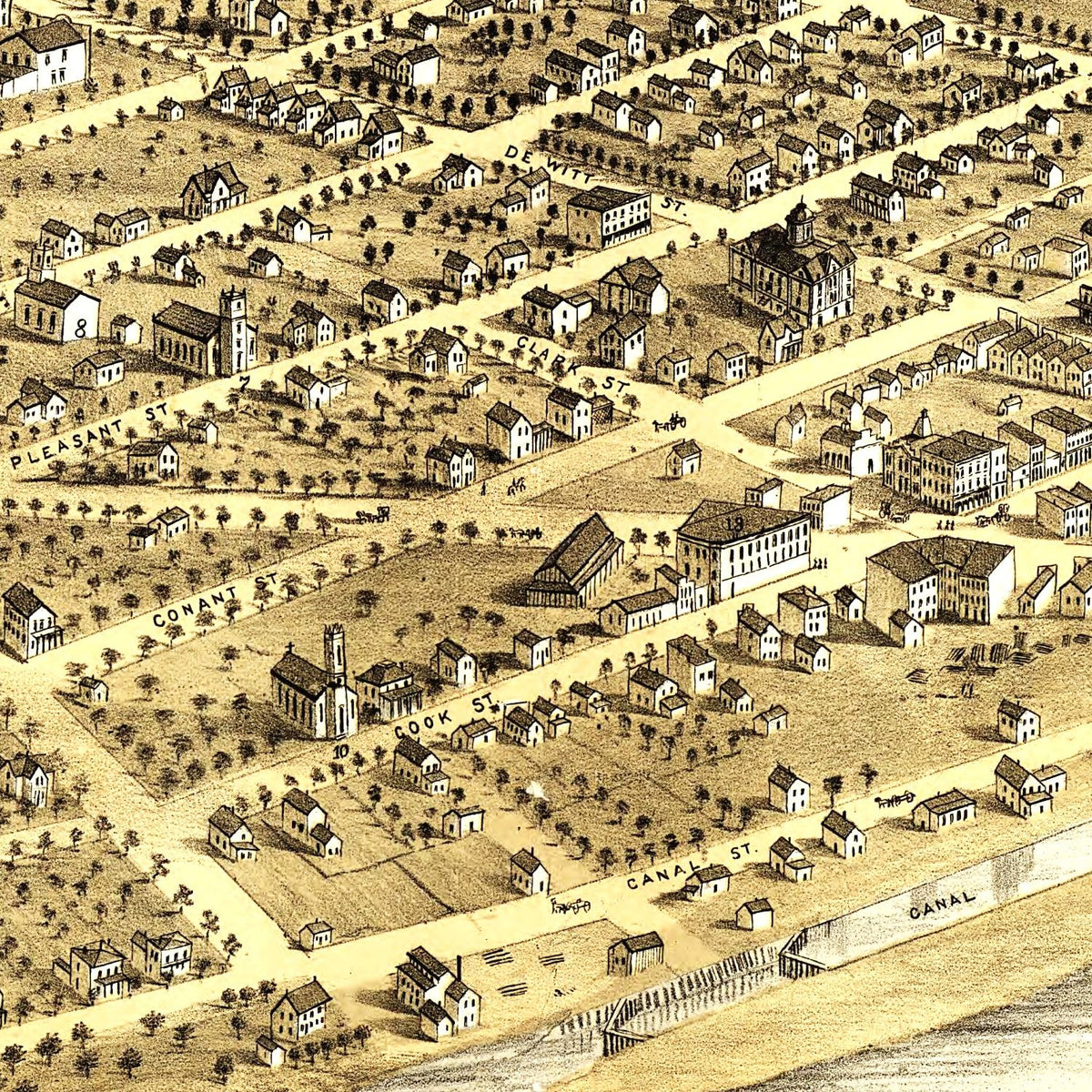 Restored historic details from the 1868 city map of Portage, Wisconsin