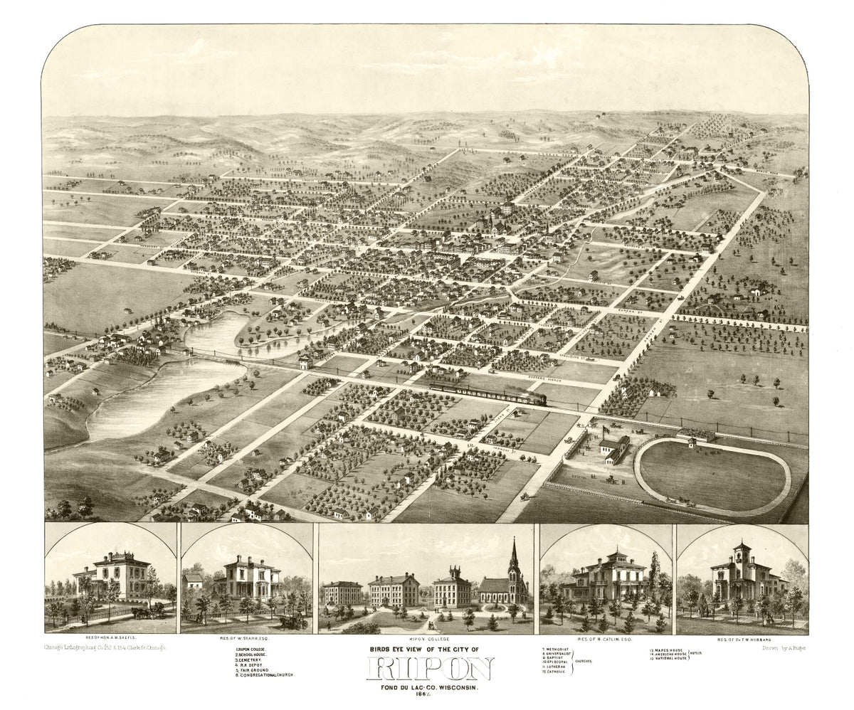 Preview of Vintage Map of Ripon, Wisconsin 1867