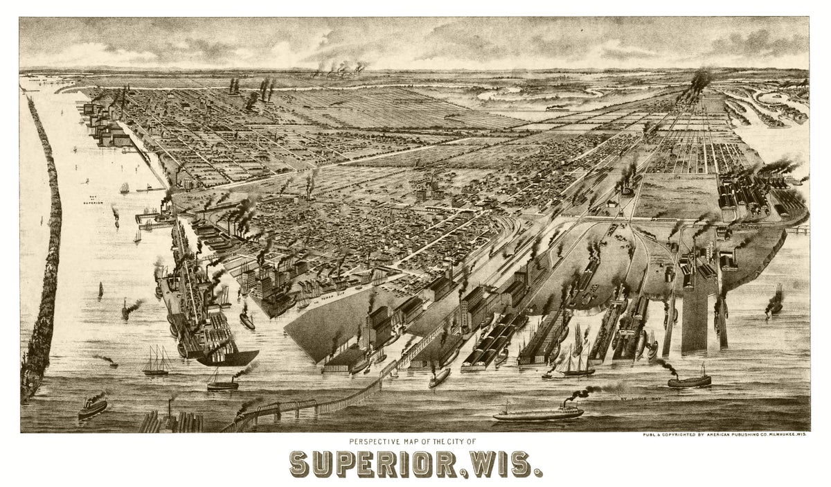 Preview of Vintage Map of Superior, Wisconsin 1893