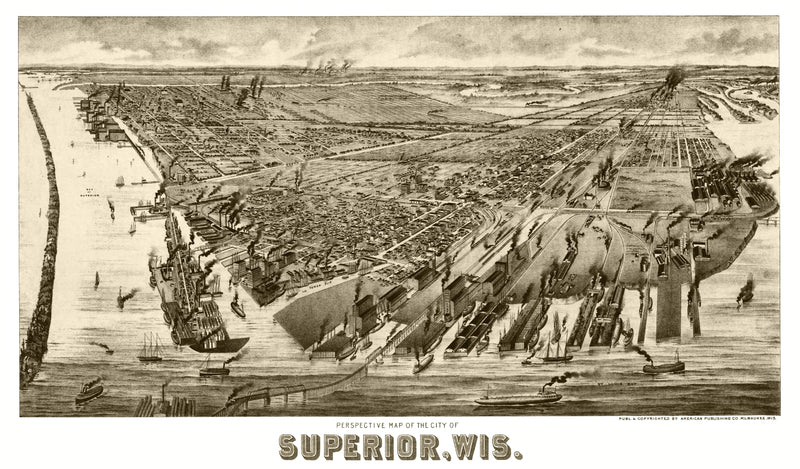 Size comparison using Vintage Map of Superior, Wisconsin 1893