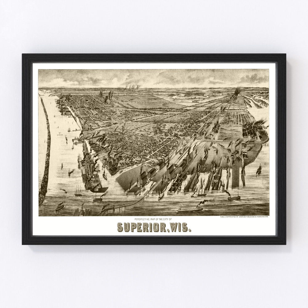 Superior Vintage Map 1893