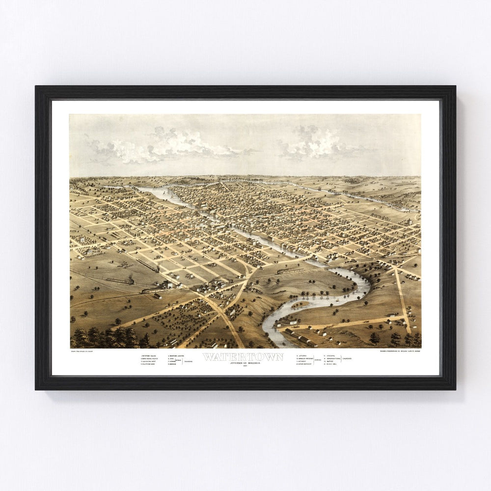 Watertown Vintage Map 1867